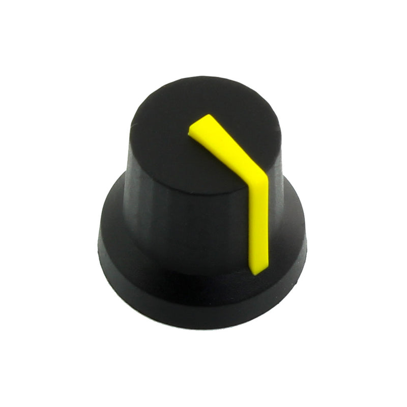 Black Potentiometer Knobs with Coloured Pointers