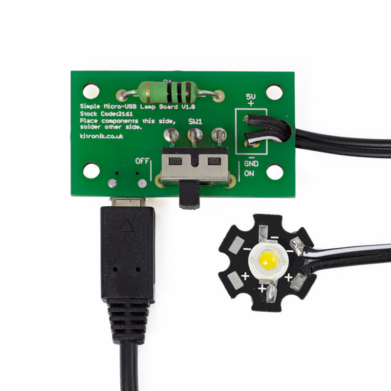 ude af drift Strømcelle Civic Kitronik Micro USB Lamp Kit - 1W LED V2.0 – Kitronik Ltd