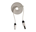 large 1m usb noodle cable white