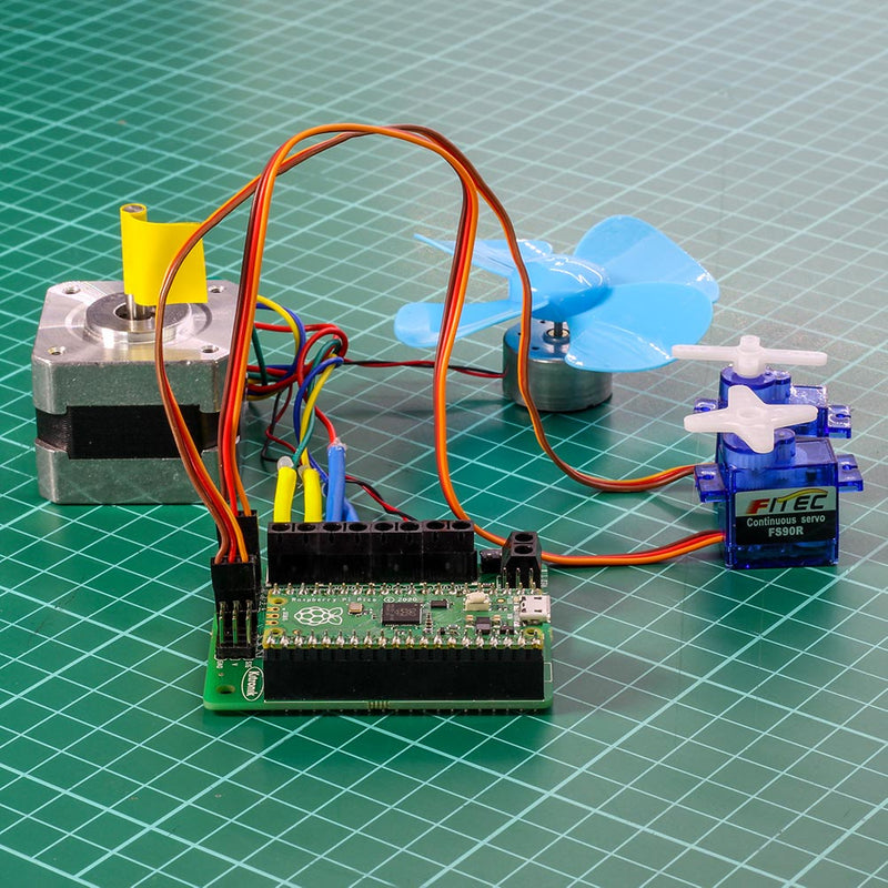 Kitronik Robotics Board for Raspberry Pi Pico hooked up
