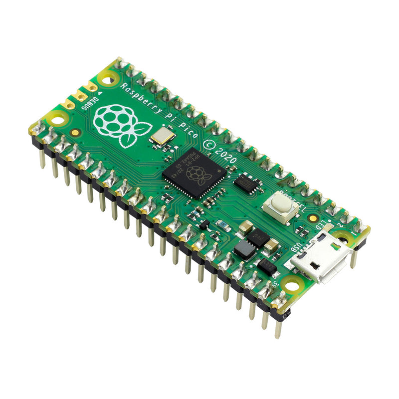 Rapsberry Pi Pico with Pin Headers - Assembled front