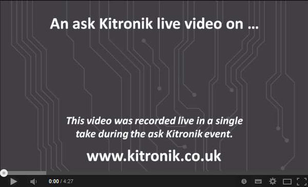Ask Kitronik Live - Saturday 17th November