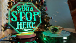 Laser Cut Santa Stop Here Edge Lit Sign value cheap acrylic sheets - Christmas 2021 1