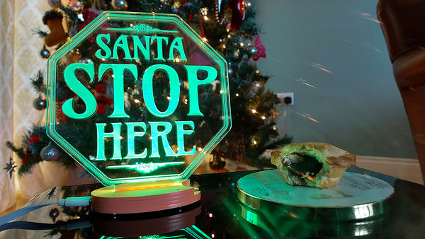Laser Cut Santa Stop Here Edge Lit Sign value cheap acrylic sheets - Christmas 2021 1