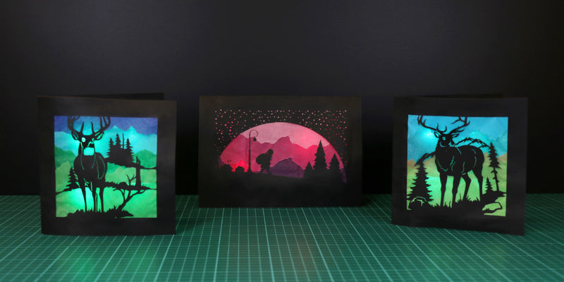 LED Silhouette Christmas Cards