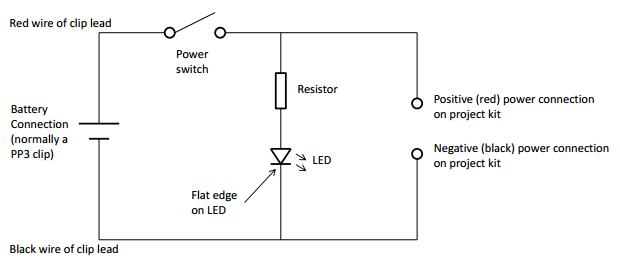 Adding a Power Supply and LED to your Project Kit