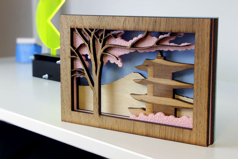 Create a 3D Japanese Landscape From Laser Cut Layered Parts main image