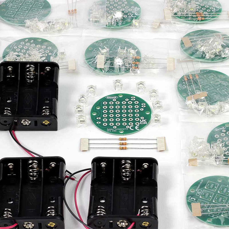 Round 5V LED Matrix Kit -  Lamp Kit and Battery Holders (Kit of 30)