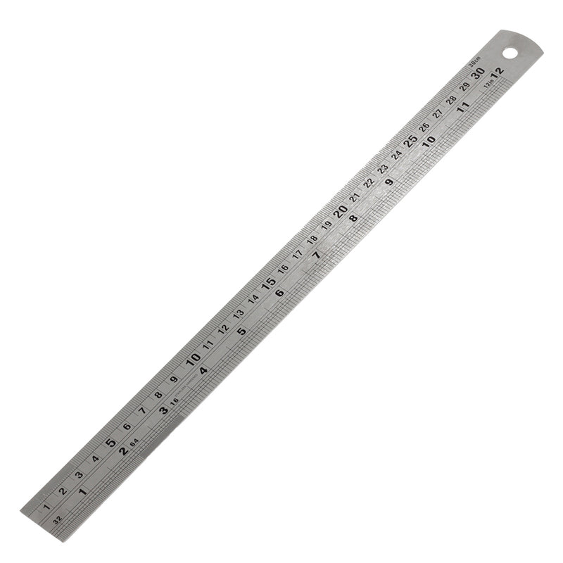 large 12 inch steel rule front