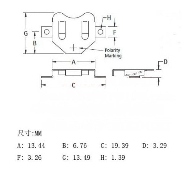 additional 12mm coin cell retainer diagram