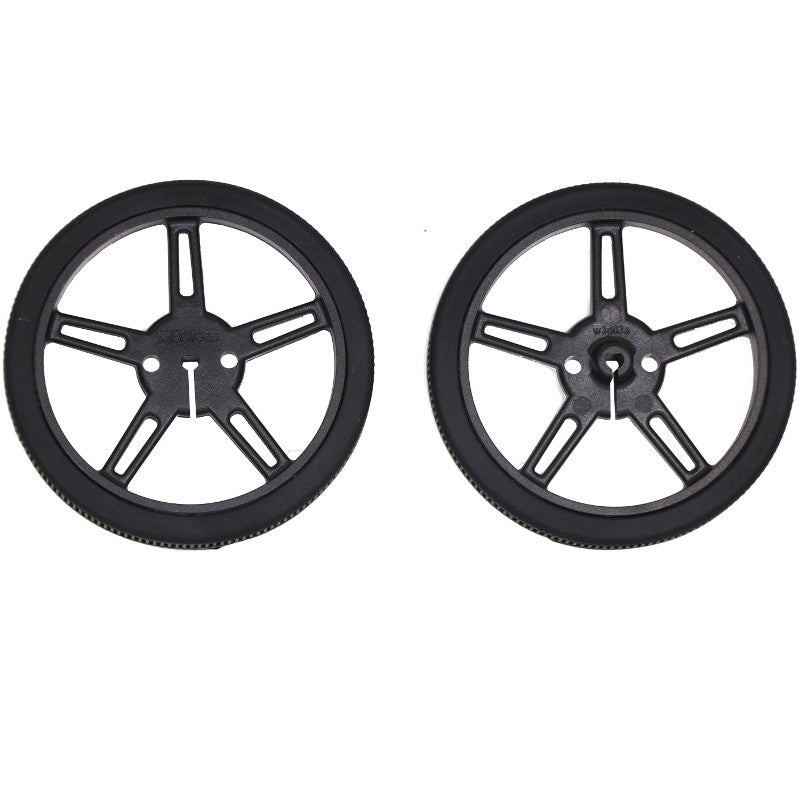large 60mm 8mm black wheels pair for 3mm d shaft