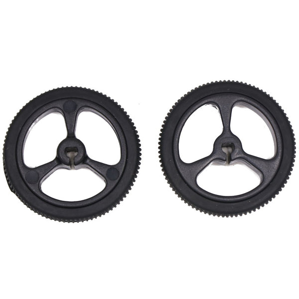 large 32mm 7mm black wheels pair for 3mm d shaft
