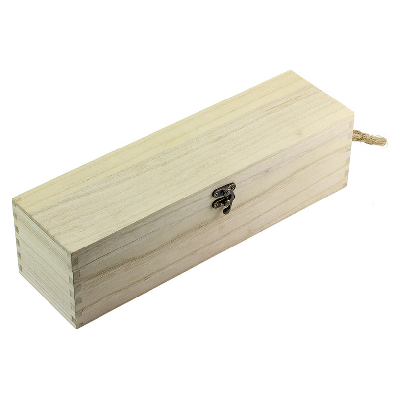 Wooden Wine Box, Paulownia Wood, 35cm x10cm x10cm 2