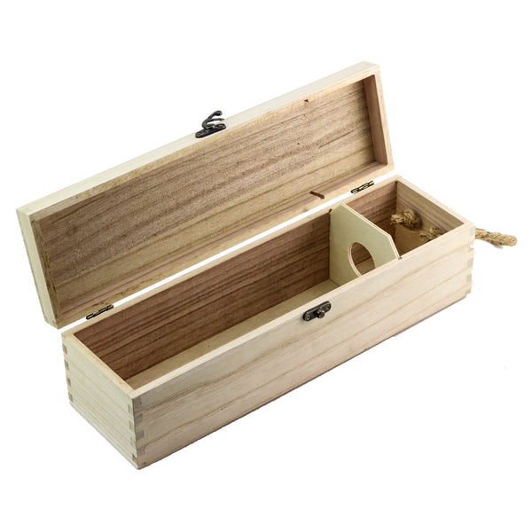 Wooden Wine Box, Paulownia Wood, 35cm x10cm x10cm 1