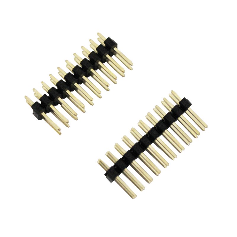 large straight double row pcb pin headers 2 54mm 2 x 10 way pack of 2