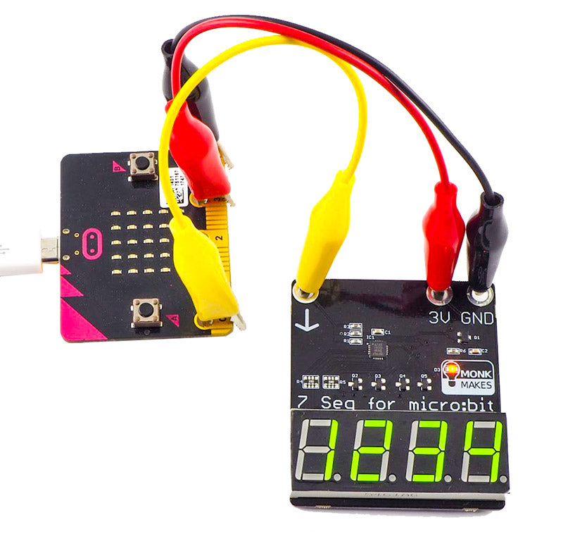 additional 7 segment display microbit monk makes time