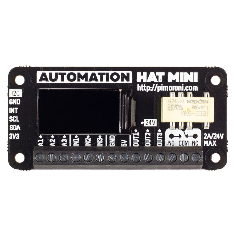 Pimoroni - Automation HAT Mini for Raspberry Pi front of the board