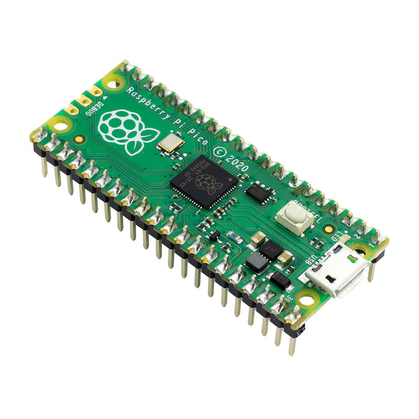 Rapsberry Pi Pico with Pin Headers - Assembled front