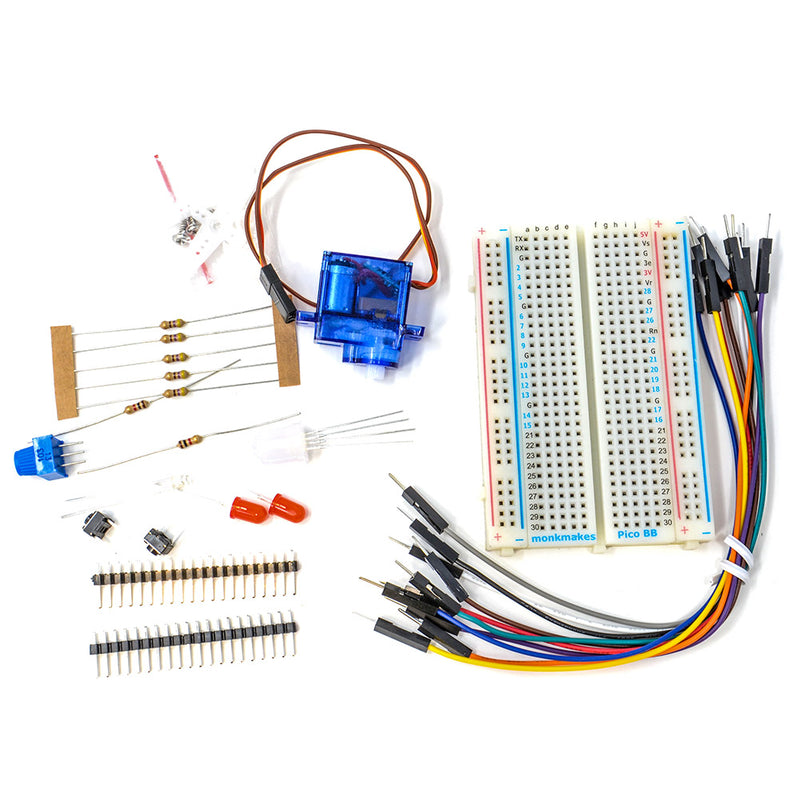 Monk Makes Electronics Kit 1 for Pico (lite edition) parts