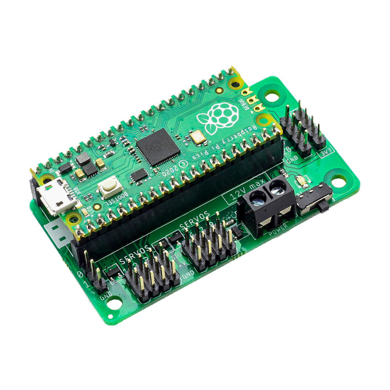 Kitronik Simply Servos Board for Raspberry Pi Pico board with pico