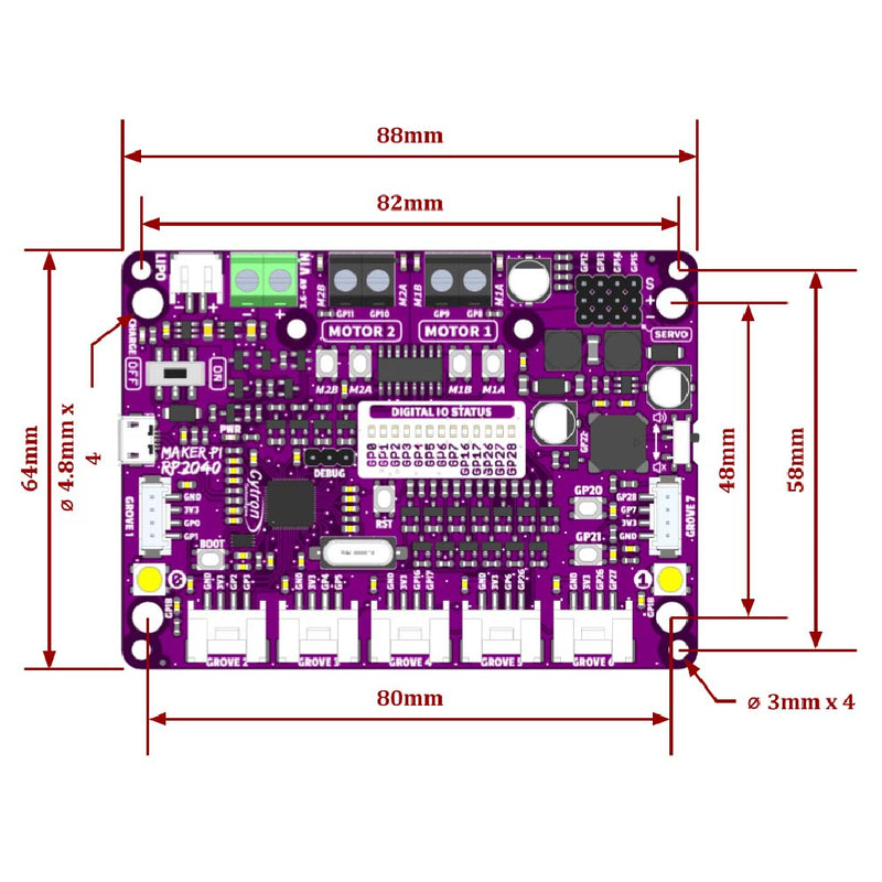 Cytron Maker Pi RP2040 : Simplifying Robotics with Raspberry Pi® RP2040