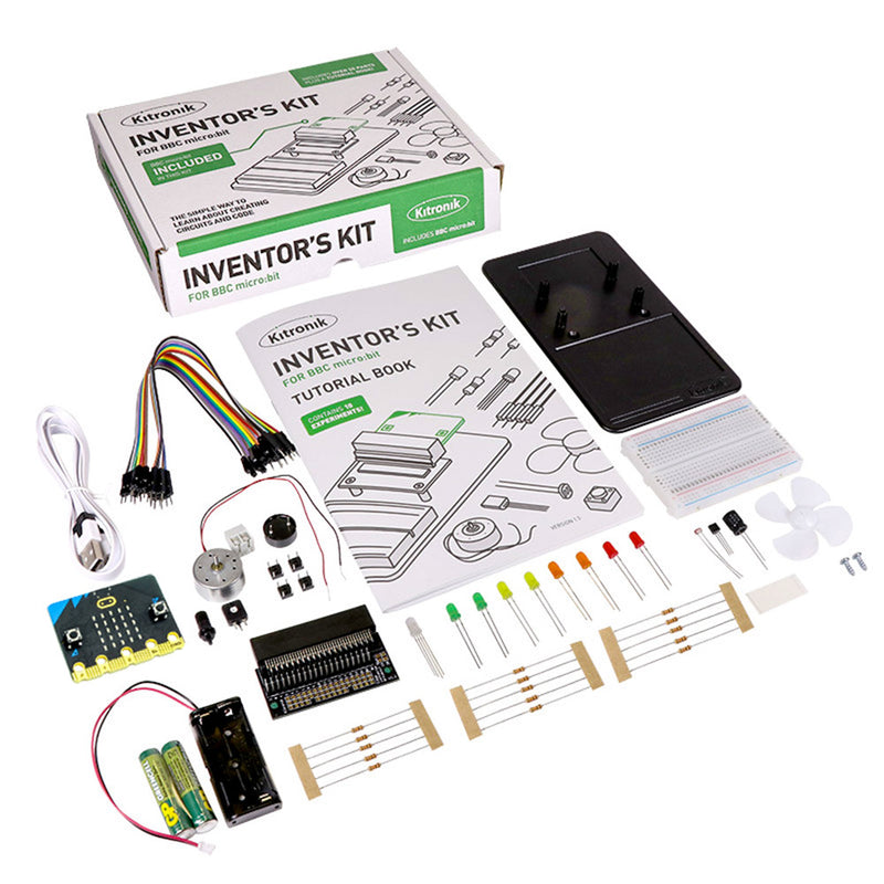 BBC micro:bit with Kitronik Inventor's Kit and Accessories parts