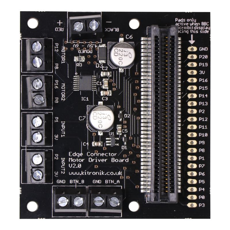 additional motor driver board for the bbc microbit V2 front