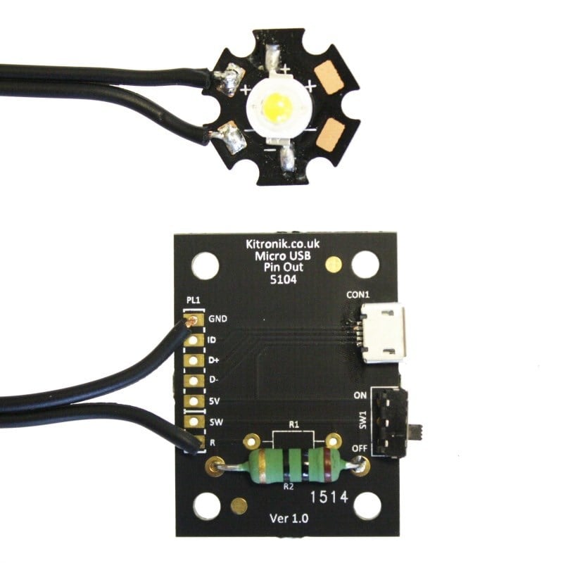 large micro usb lamp kit 1w led