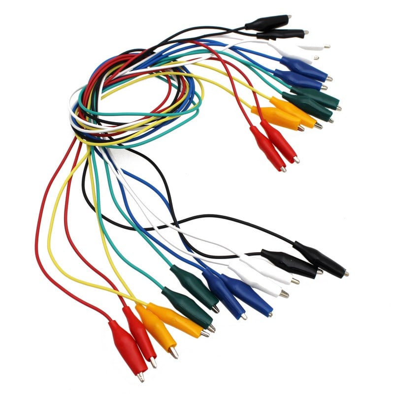 large miniature crocodile clip leads pack of 12