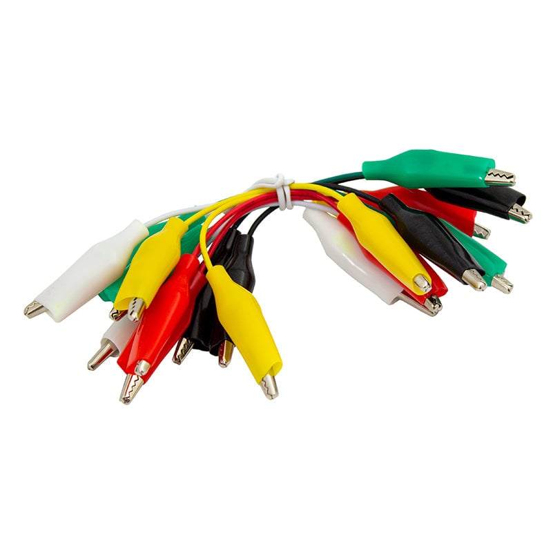 Crocodile Leads, Pack of 10 Aligator Clips with 50mm Leads