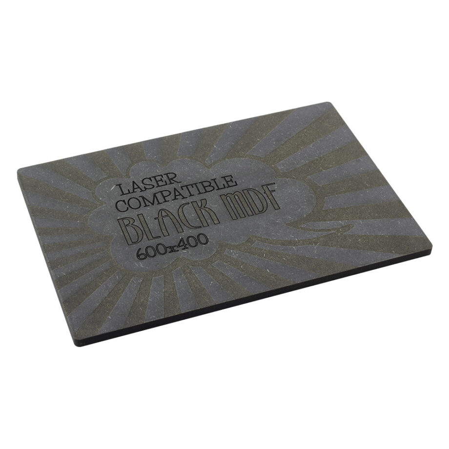 6mm Laser Compatible Black MDF, 400mm x 300mm sheet - Kitronik