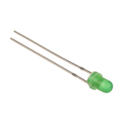 1000PCS 3mm Green Diffused LED Diodes - Super Bright, Clear Green Lens