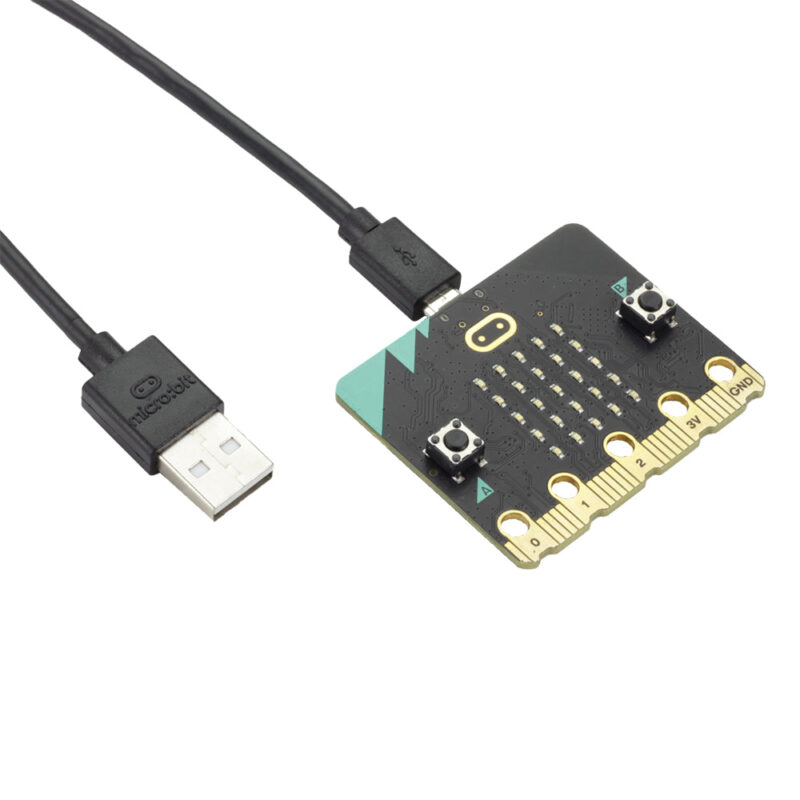 BBC micro:bit Branded 30cm Black USB Cable - Image 3
