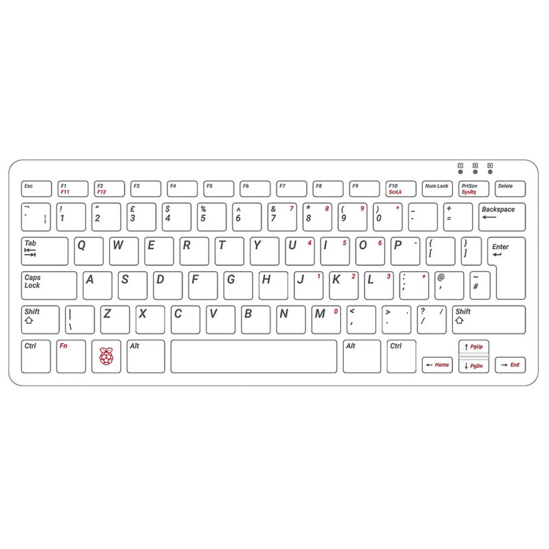 Raspberry Pi Keyboard & Hub (Red/White) 3