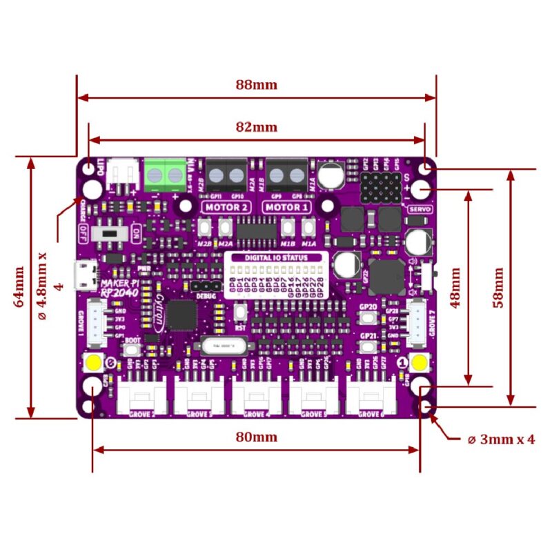 Cytron Maker Pi RP2040 : Simplifying Robotics with Raspberry Pi® RP2040 - Image 6