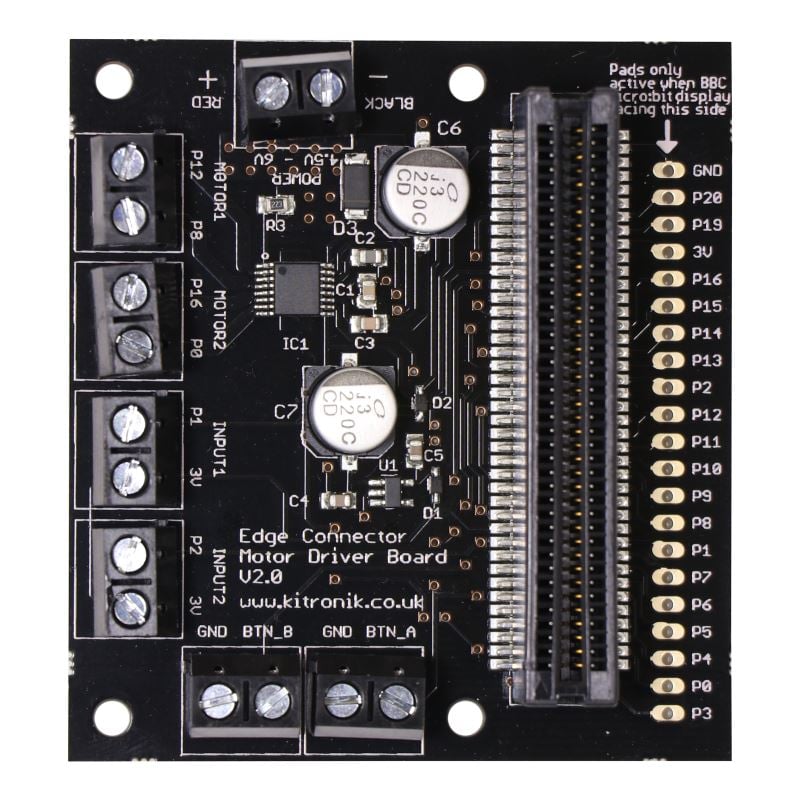 additional motor driver board for the bbc microbit V2 front