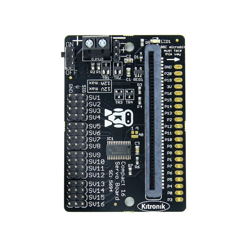 Compact 16 Servo Driver Board for the BBC micro:bit 2