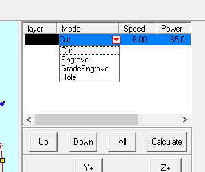 Laser cutter options