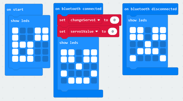 MakeCode :MOVE mini micro:bit Bluetooth on start