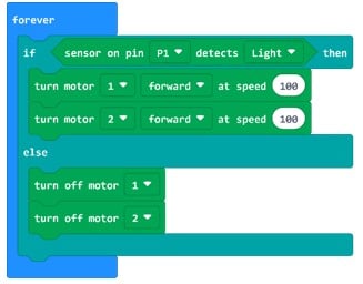 Clip Detector Simple Robotics - Light Following Code Motor Control If