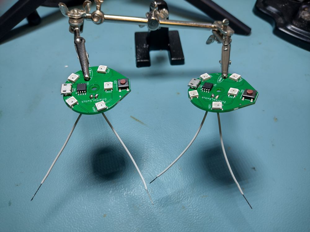 How To Make Round USB RGB LED Lamp Cyber Punk Goggles soldering the wires