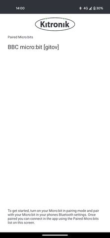Kitronik Bluetooth Control App Pair micro:bit