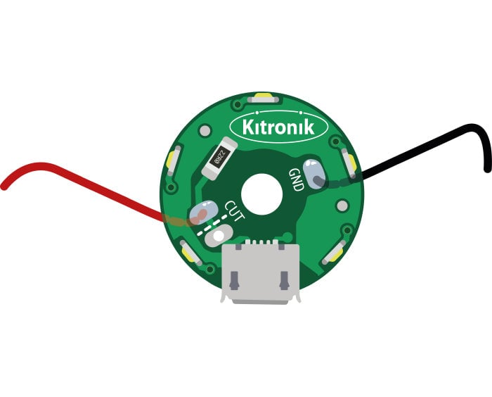 Acrylic Bulb Enclosure for the Kitronik Round Side Illumination LED Module render of board