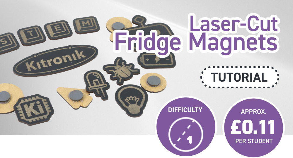 Laser Cut Black Painted MDF Fridge Magnets