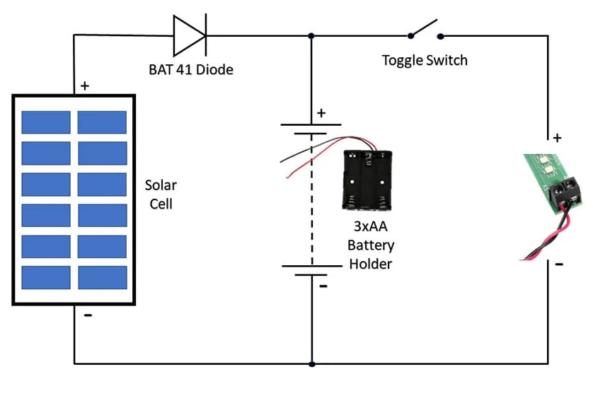 solar power rechargable batteries example circuit