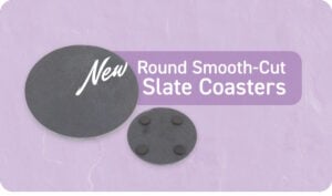 new round smooth cut slate coasters hero image