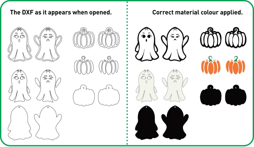step 1 halloween earrings with value acrylic a classroom ready raser cutting project